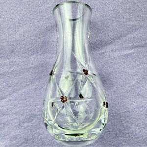 Vintage Ruckl Crystal Bohemian Starburst design Bud Vase.
